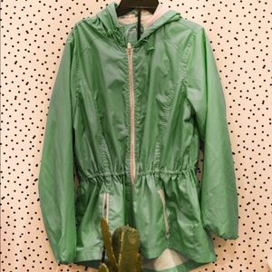 Green windbreaker